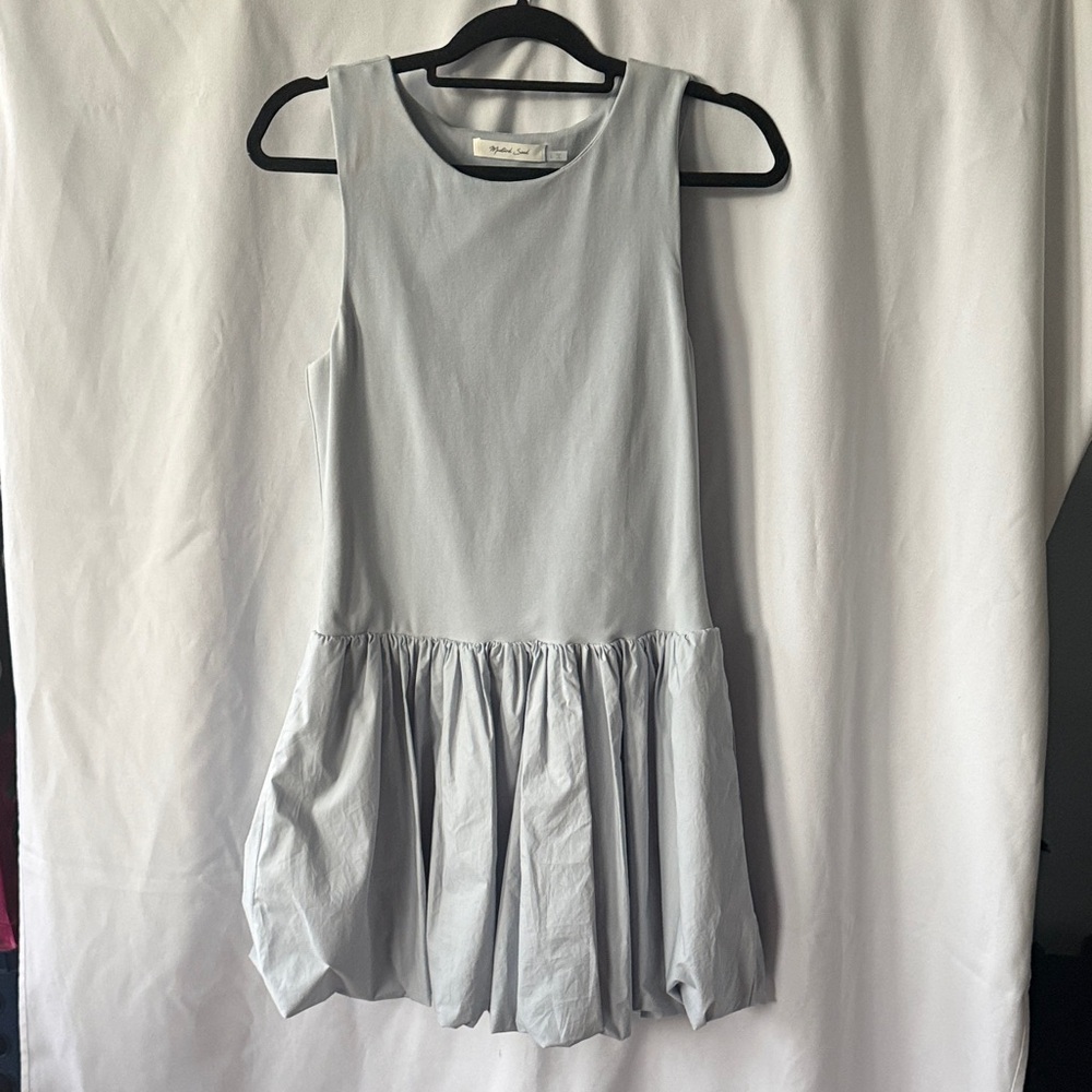 Mustard Seed Light Blue Sleeveless Drop-Waist Above the Knee Dress